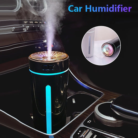 CAR Wireless Air Humidifier Colorful Lights Mute Ultrasonic USB Fogger Diffuser Purifier 800mAh Rechargeabl